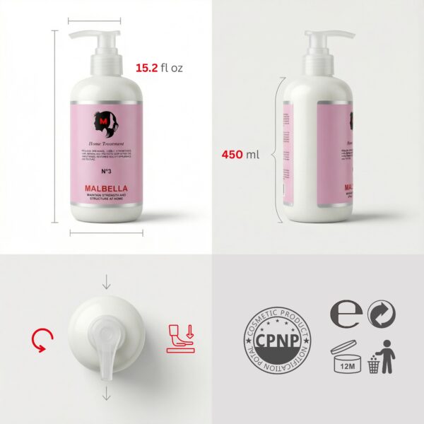 Home Treatment No. 3 – intensive hair repair and hydration treatment for stronger, healthier strands.